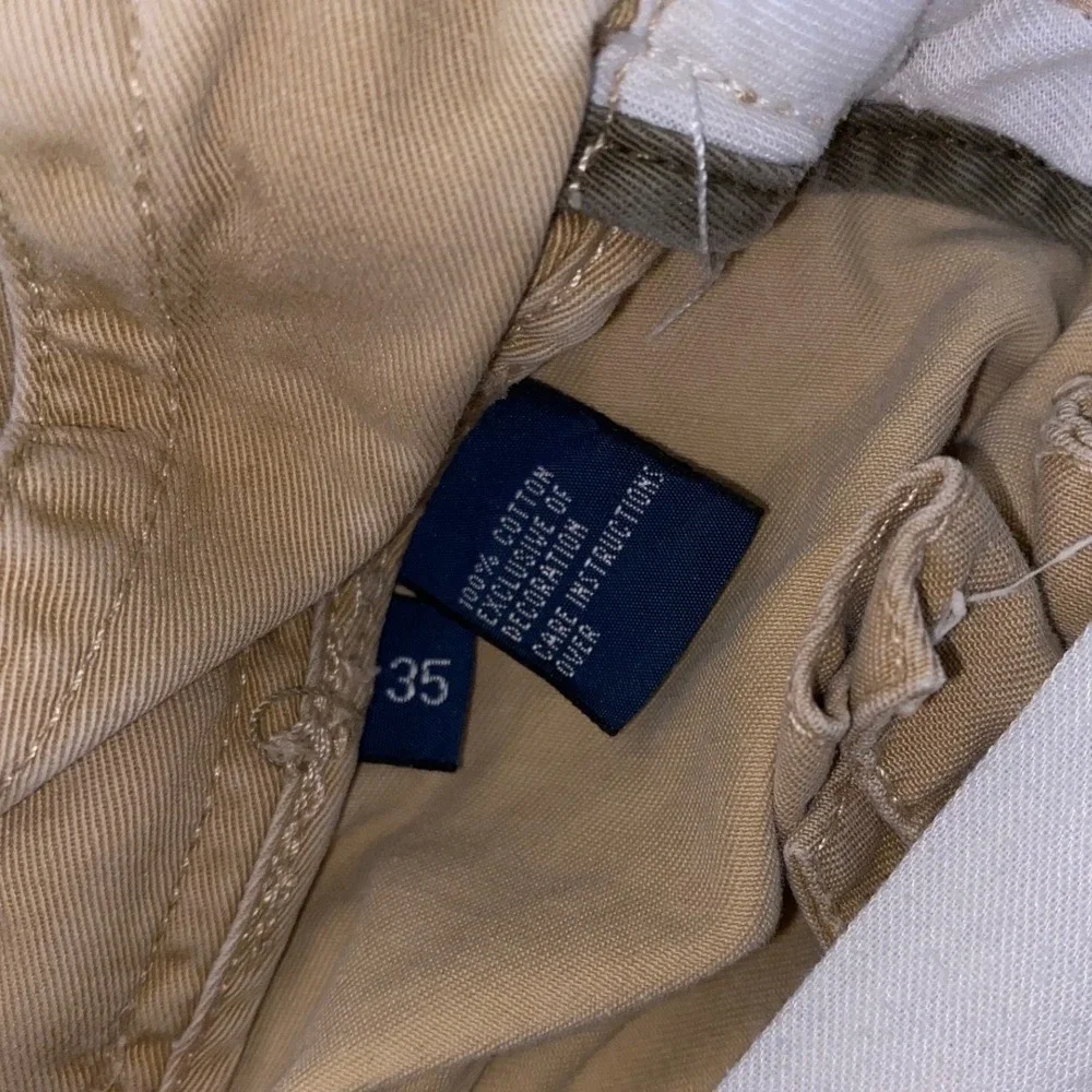 Polo‎ Ralph Lauren Chino Shorts Mens 35 Khaki Cotton Twill Flat Front Pony Logo